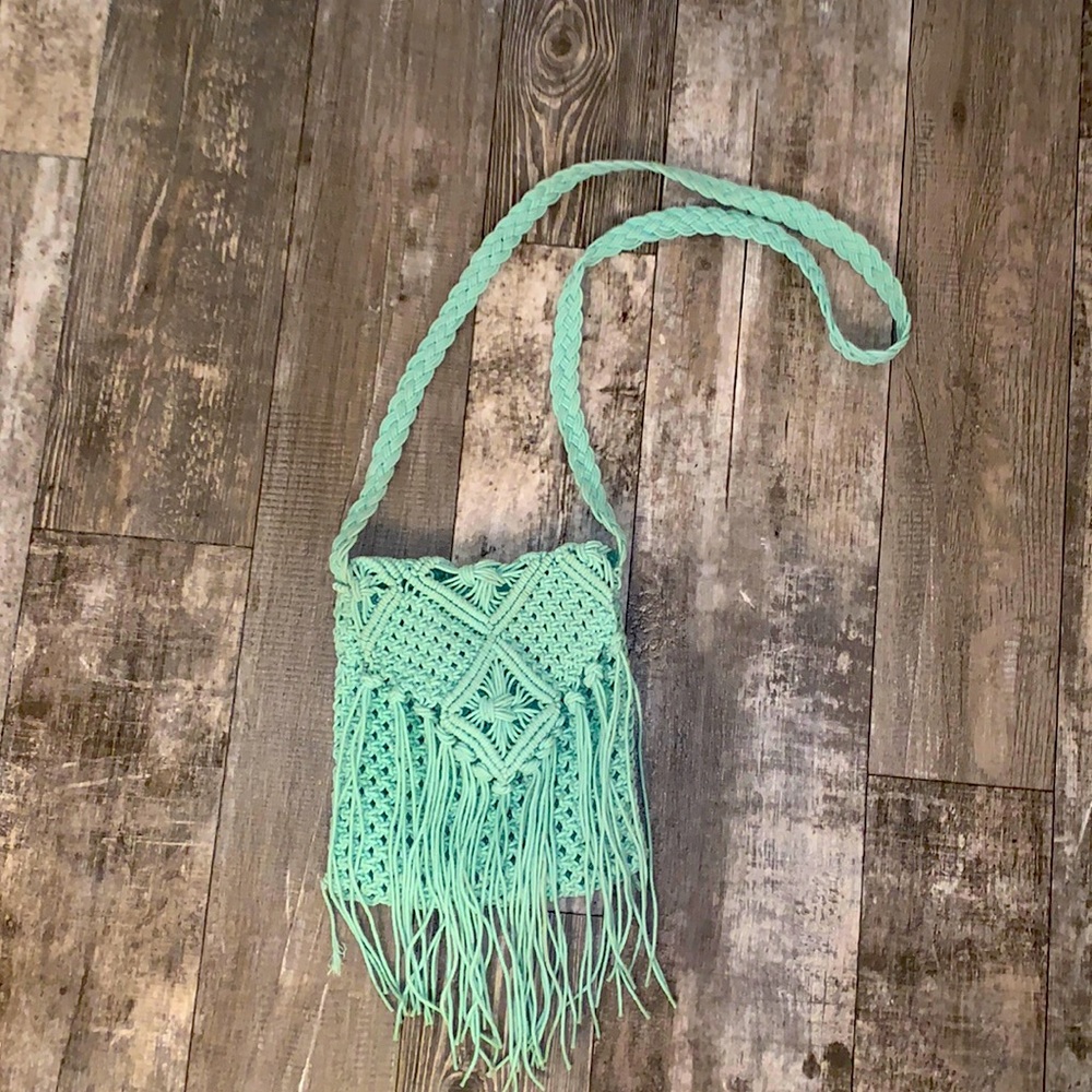 Mint Fringe Bag